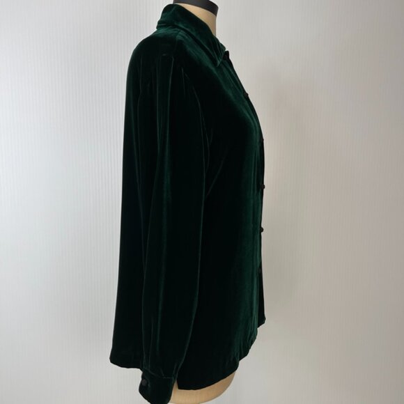Vintage First Issue Button Up Women Medium Velour Shirt Silk Work Party Top Core - Picture 5 of 15